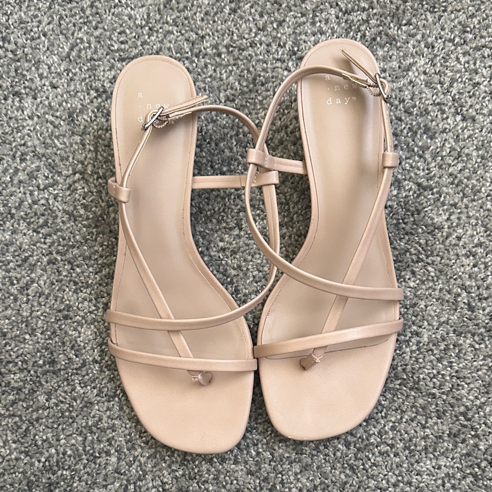 a new day tan/beige Strappy Square-Toe Sandals